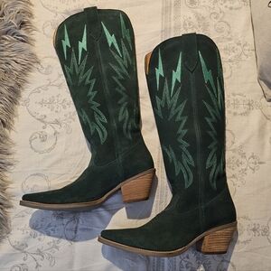 Dingo Dark Green Thunder Road Western Boots